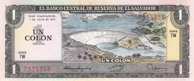 El Salvador p125a 1 Colon 1980